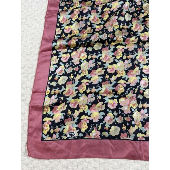 Liberty of London Scarf Floral Square England Pink Flower 22.5”X 22.5” - Picture 11 of 13